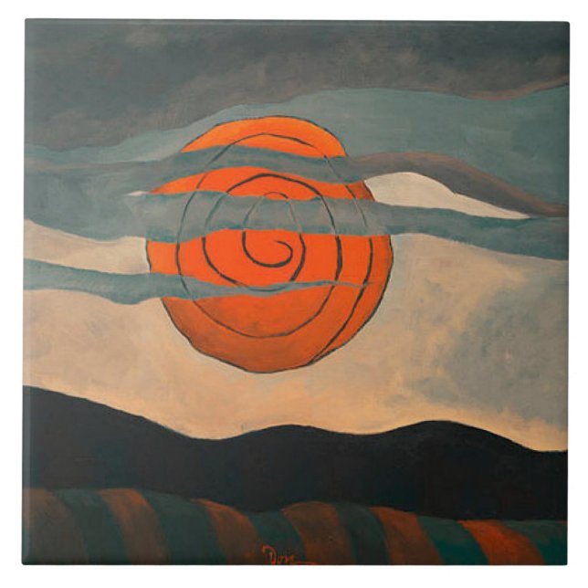 Carreau Arthur Dove, Red Sun, (Devant)