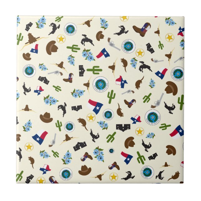 Carreau Articles célèbres d'état du Texas (Devant)