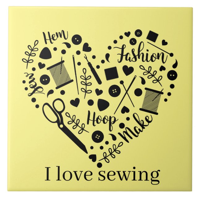 Carreau artisanat de la salle à coudre mignonne (Devant)