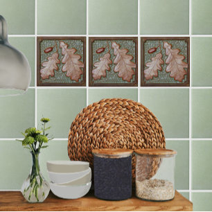 Carreau Artiste Feuille de chêne Céramique Tuile décorativ
