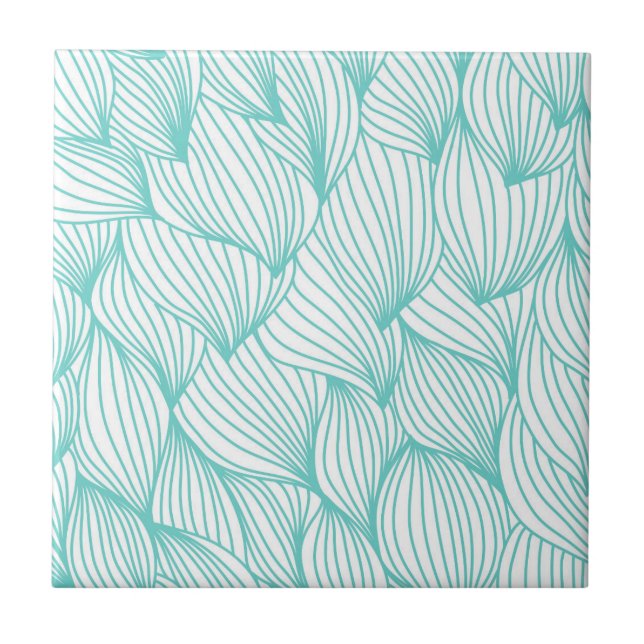 Carreau Artiste naturel délicieux des vagues blanches turq (Devant)