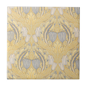 Carreau Arts et artisanat Walter Crane Tulipes blanches bl