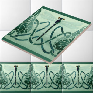 Carreau Arts vintages Et Artisanat 1906 Dragonflies Design