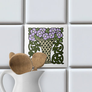 Carreau Arts vintages et artisanat Geraniums violets