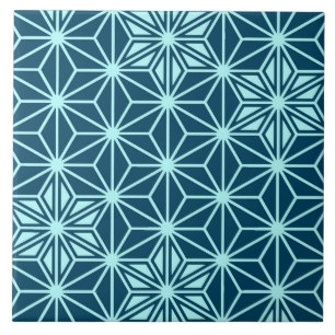 Carreau Asanoha japonais ou Motif étoile, Indigo Blue