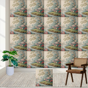 Carreau Asiatique Botanique Chinoiserie Vintage Carrelage 