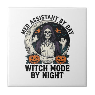 Carreau Assistant médical Sorcière d'Halloween Gravure Vin