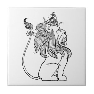 Carreau Assistant vintage d'Oz, Lion Cowardly avec Couronn