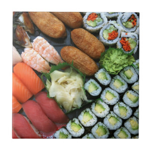 Carreau Assortiment de sushis japonais favoris