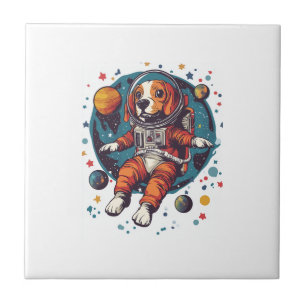 Carreau Astronaute Beagle � Chien Explorateur Spatial
