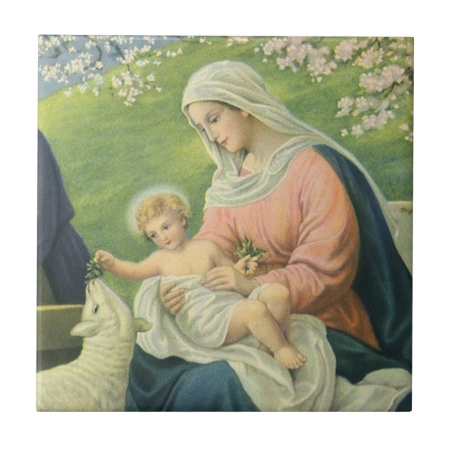 Carreau Atelier de Joseph avec Marie et Bébé Jésus (Devant)