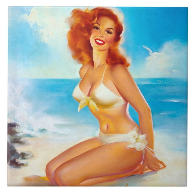 Carreau Au Beach Pin Up (Devant)