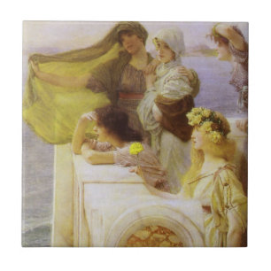 Carreau Au berceau d'Aphrodite par Sir Lawrence Alma Tadem