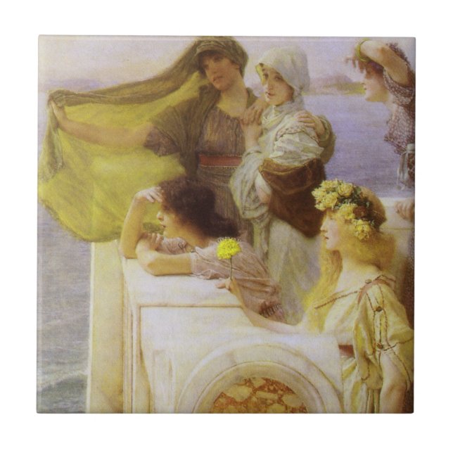 Carreau Au berceau d'Aphrodite par Sir Lawrence Alma Tadem (Devant)