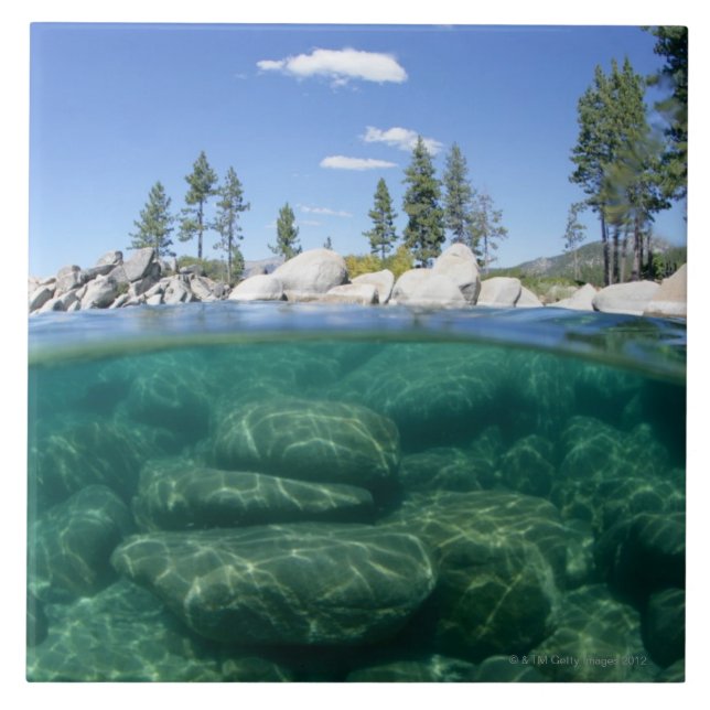 Carreau Au-dessus et au-dessous du lac Tahoe (Devant)