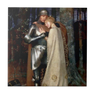 Carreau Aucassin et Nicolette Peinture médiévale de Marian