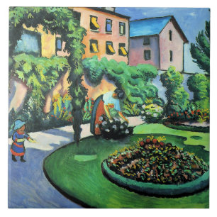 Carreau Auguste Macke - Gartenbild, peinture populaire,