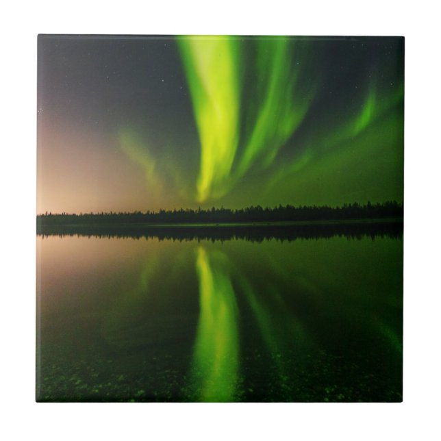 Carreau Aurora Borealis Lumières du Nord Norvège (Devant)