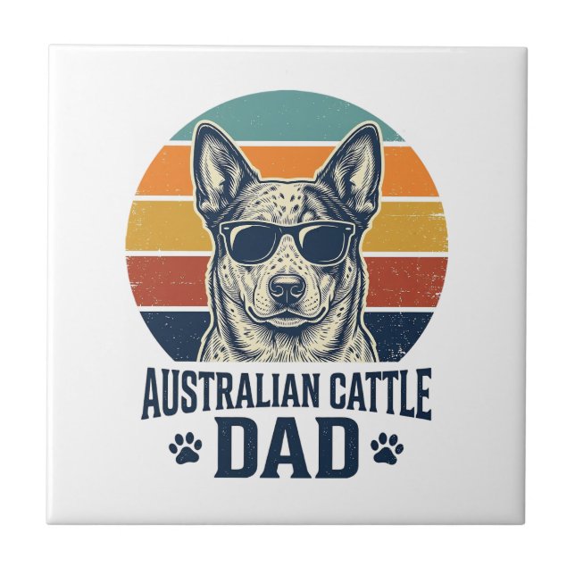 Carreau Australian Cattle Dog Dad Vintage Sunset Shirt_1 (Devant)