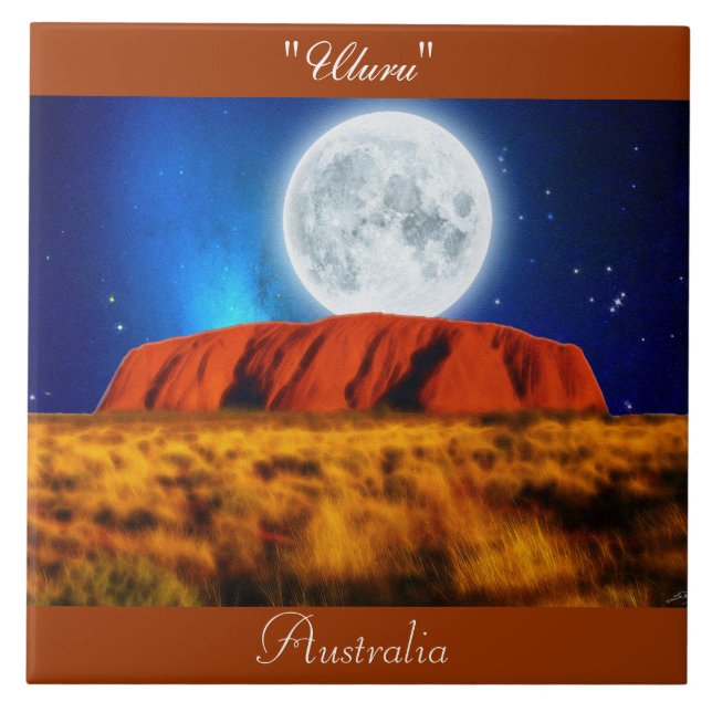 Carreau Australian Outback Ayers Rock "Uluru 6' Art Tile (Devant)