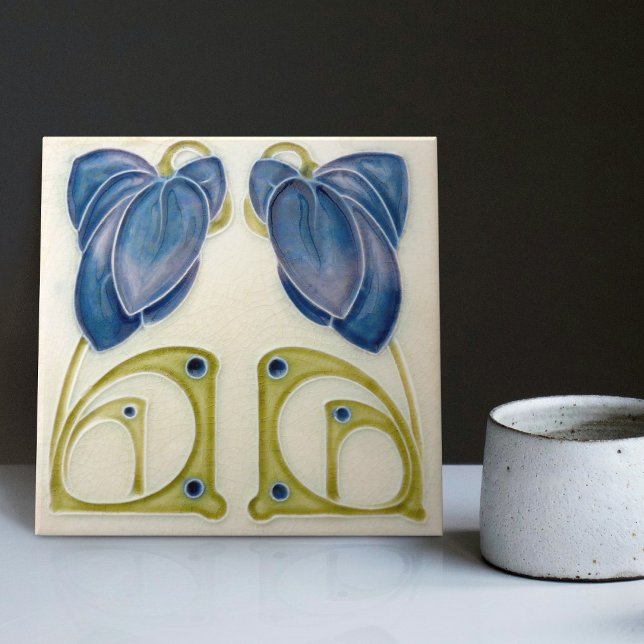 Carreau Authentique Art Nouveau John Barratt Majolica Flor (Créateur téléchargé)