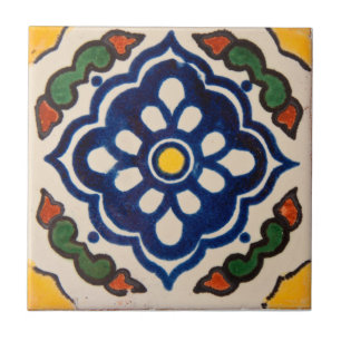 Carreau Authentique Marocain Vert Bleu Fait Main