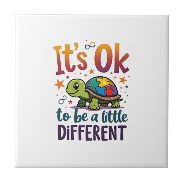 Carreau Autism Awareness It's Ok To Be A Little Different  (Devant)