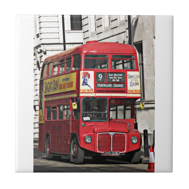 Carreau Autobus rouge vintage de Londres (Devant)