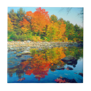 Carreau Automne Couleurs reflétant dans un ruisseau du Ve