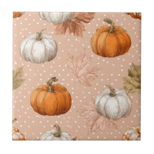 Carreau Automne Rustic Harvest - Citrouille et Feuille