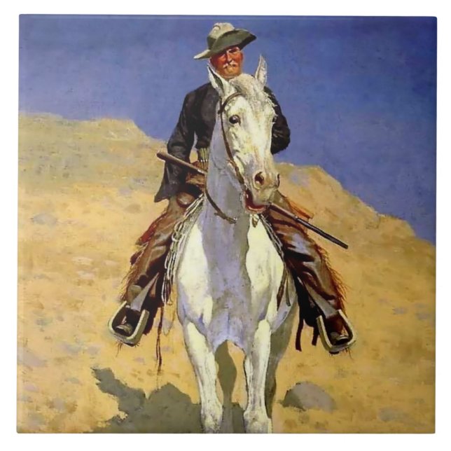 Carreau "Autoportrait sur un cheval" par Frederic Remingto (Devant)