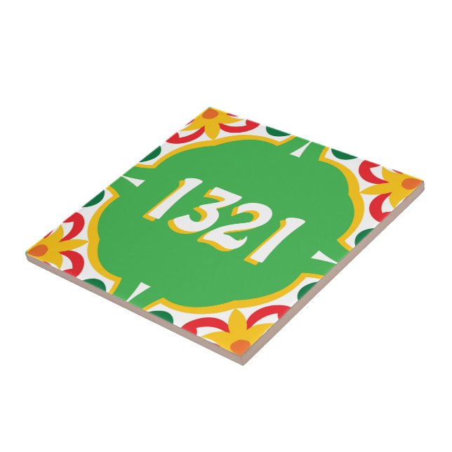 Carreau Avec le numéro de maison Azulejos, motif décoratif (Côté)