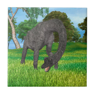 Carreau Aventure de dinosaure à long cou dans la jungle