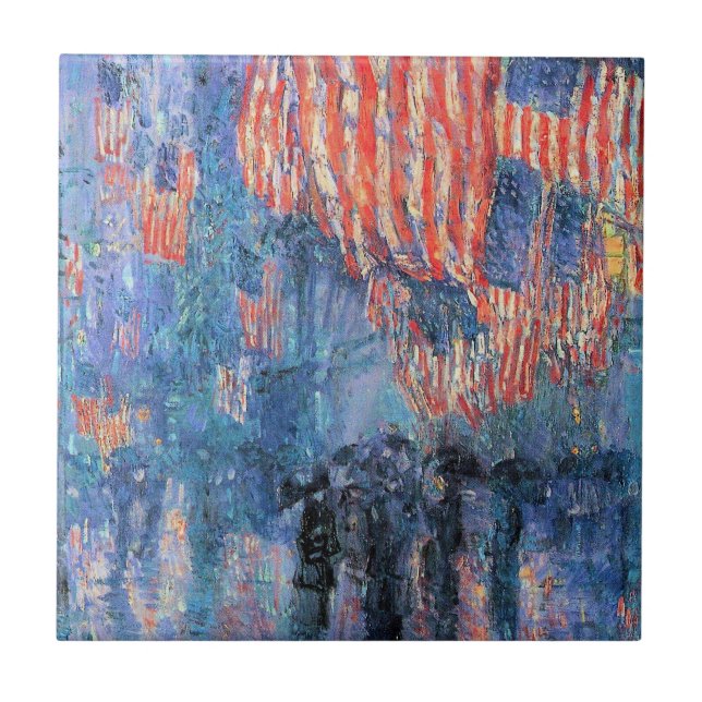 Carreau Avenue dans la pluie par Frederick Childe Hassam (Devant)