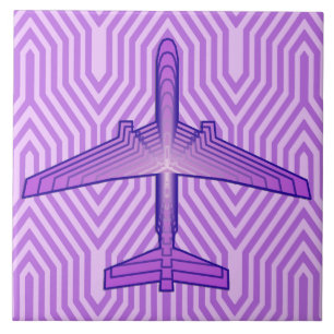 Carreau Avion Art déco, violet violet et lavande