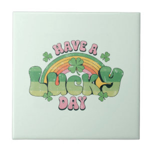 Carreau Ayez une Typographie rétro de jour chanceux