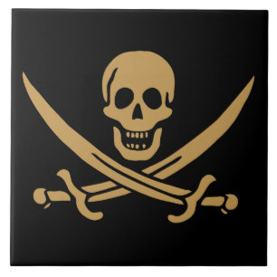 Carreau Aztec Gold Crâne et cutlass Pirate Calico Jack