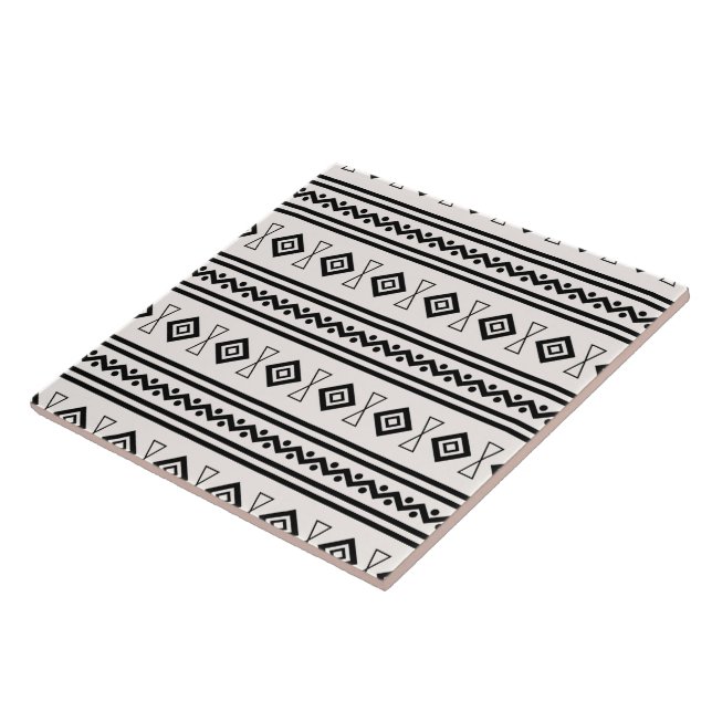 Carreau Aztèque noir et blanc (Côté)