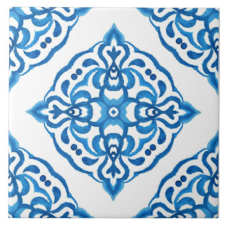 Carreau Azulejo Bleu Blanc Damas