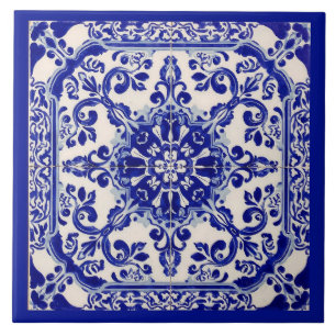 Carreau Azulejo Bleu Bleu Méditerranéen