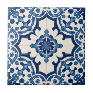 Carreau Azulejo blue and white mosaic vintage bulk