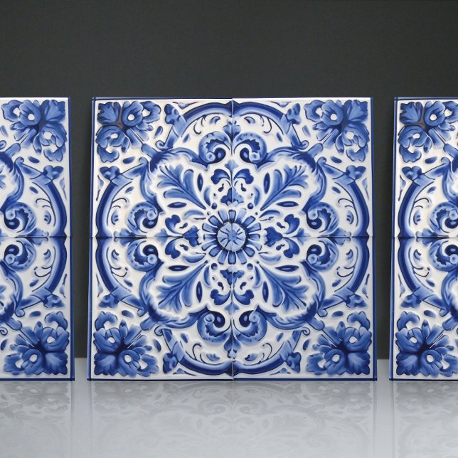 Carreau Azulejo Cerulean portugais mosaïque ornementale (Créateur téléchargé)