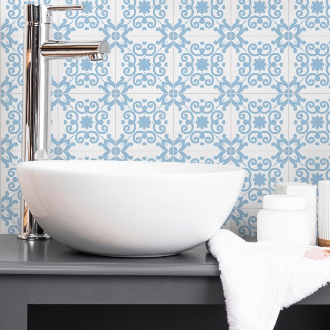 Carreau Azulejo Portugais Méditerranée Bleu clair (Créateur téléchargé)