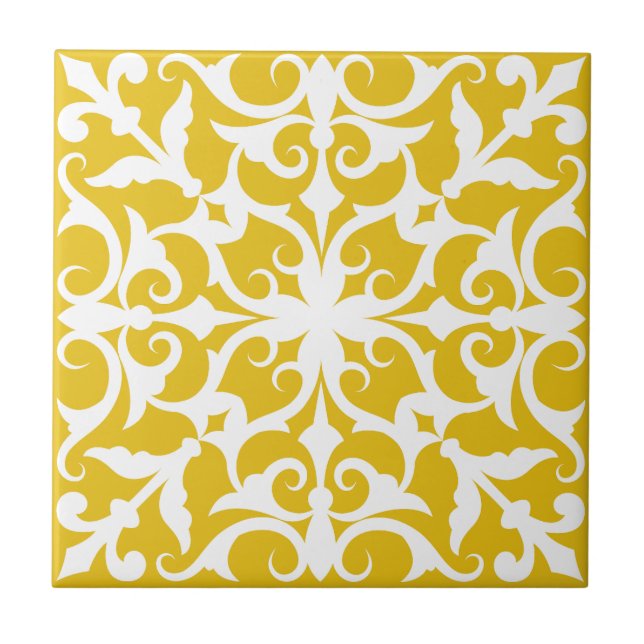 Carreau  Azulejo Portuguese Mediterranean Yellow&White (Devant)