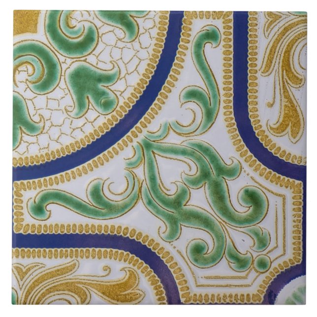 Carreau azulejos bleu floral (Devant)