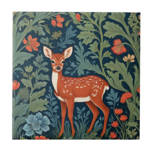 Carreau Baby Deer William Morris style gauche face à face