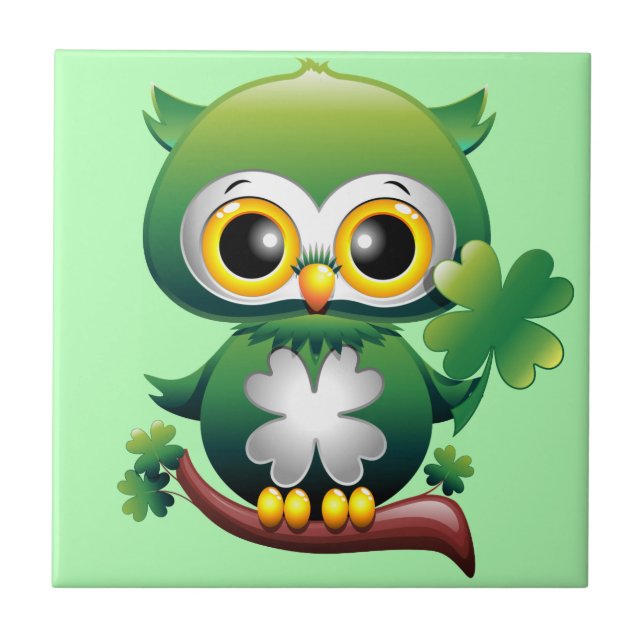 Carreau Baby Owl St Patrick Paddy Cartoon (Devant)