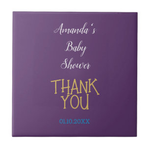 Carreau Baby shower minimaliste couleur or Indigo chic
