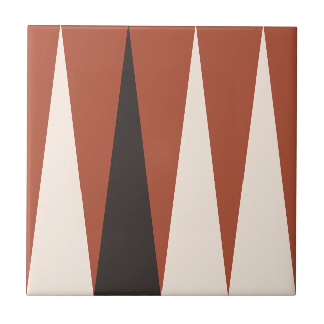 Carreau Backgammon Motif tuile en terre cuite (Devant)