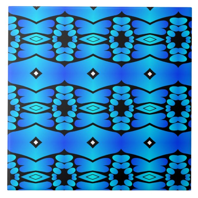 Carreau Bain de cuisine électrique bleu aqua noir (Devant)